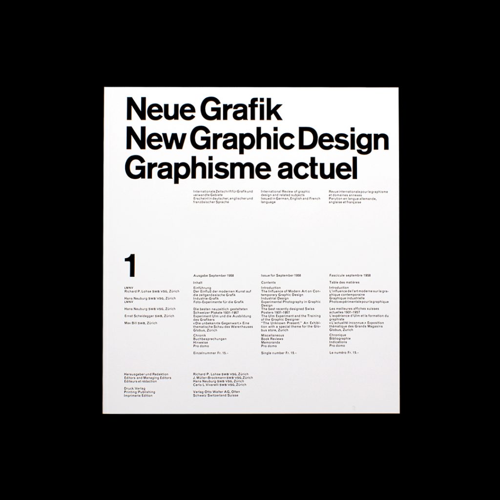 Neue Grafik/New Graphic Design/Graphisme Actuel 1958–1965