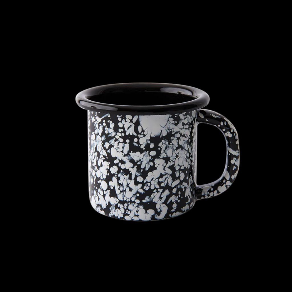 Bornn - Monochrome Mug White Splatter on Black