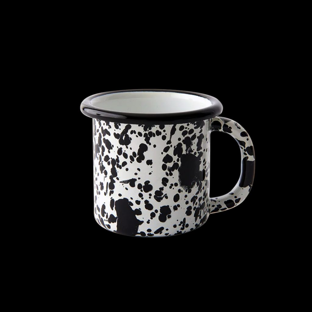 Bornn - Monochrome Mug Black Splatter on White