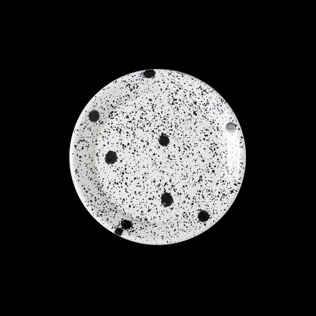 Bornn - Monochrome Flat Plate Black Splatter on White