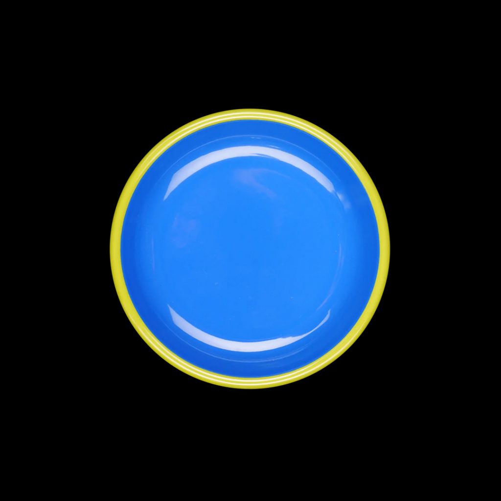 Bornn - Plate - Electric Blue with chartreuse rim