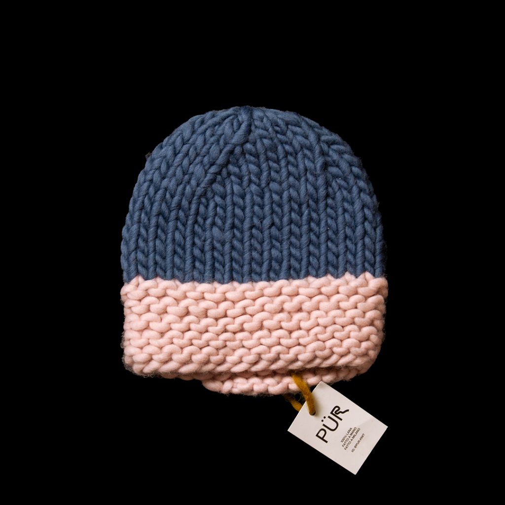 Pür beanie – Blue and pink